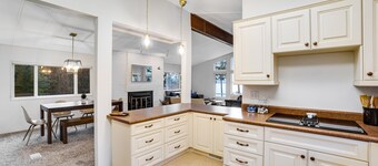 Water View Gem with WiFi, Fireplace, Spacious Deck, Patio, Gas Grill, & Yard