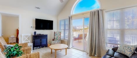 Televisión, reproductor de DVD y libros