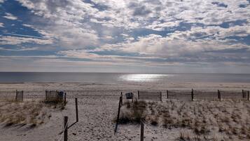 Beach nearby, sun loungers