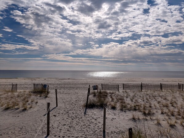 Beach nearby, sun-loungers