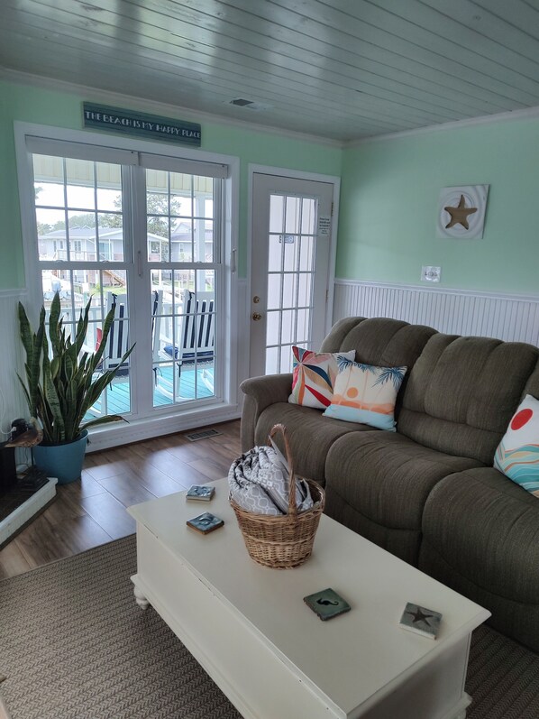 Smart TV, DVD player, books, video library