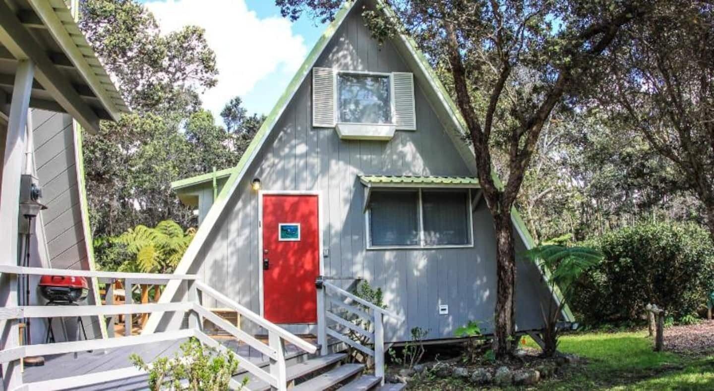 Fall Special! Hale Nene Volcano A-Frame Cottage with Hot Tub