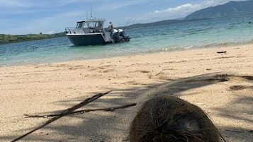 Perto da praia, toalhas de praia