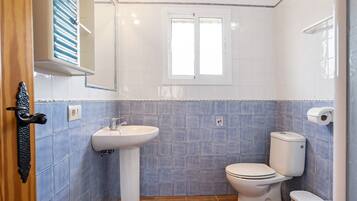 Regadera, secadora de cabello, toallas