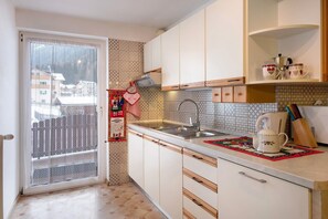 Fridge, microwave, stovetop, dishwasher