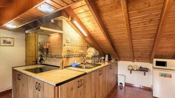 Een koelkast, een magnetron, een kookplaat