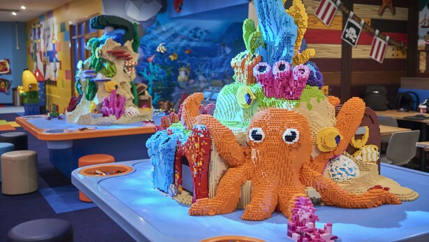 A colorful LEGO display with various sea creatures and underwater scenes. - LEGOLAND Windsor Resort (Windsor)