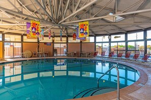 Indoor pool - Cute, cozy 2 bedroom oceanfront condo with free WiFi, a great ocean view, and awesome amenities including indoor/outdoor pools and a game room located uptown! (Ocean City)