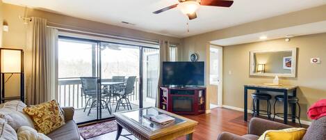 TV, fireplace, video games