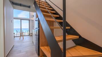 Studio Suite, Sea View (6, Duplex Loft with Balcony) | Living area | 43-inch LED TV with digital channels, TV