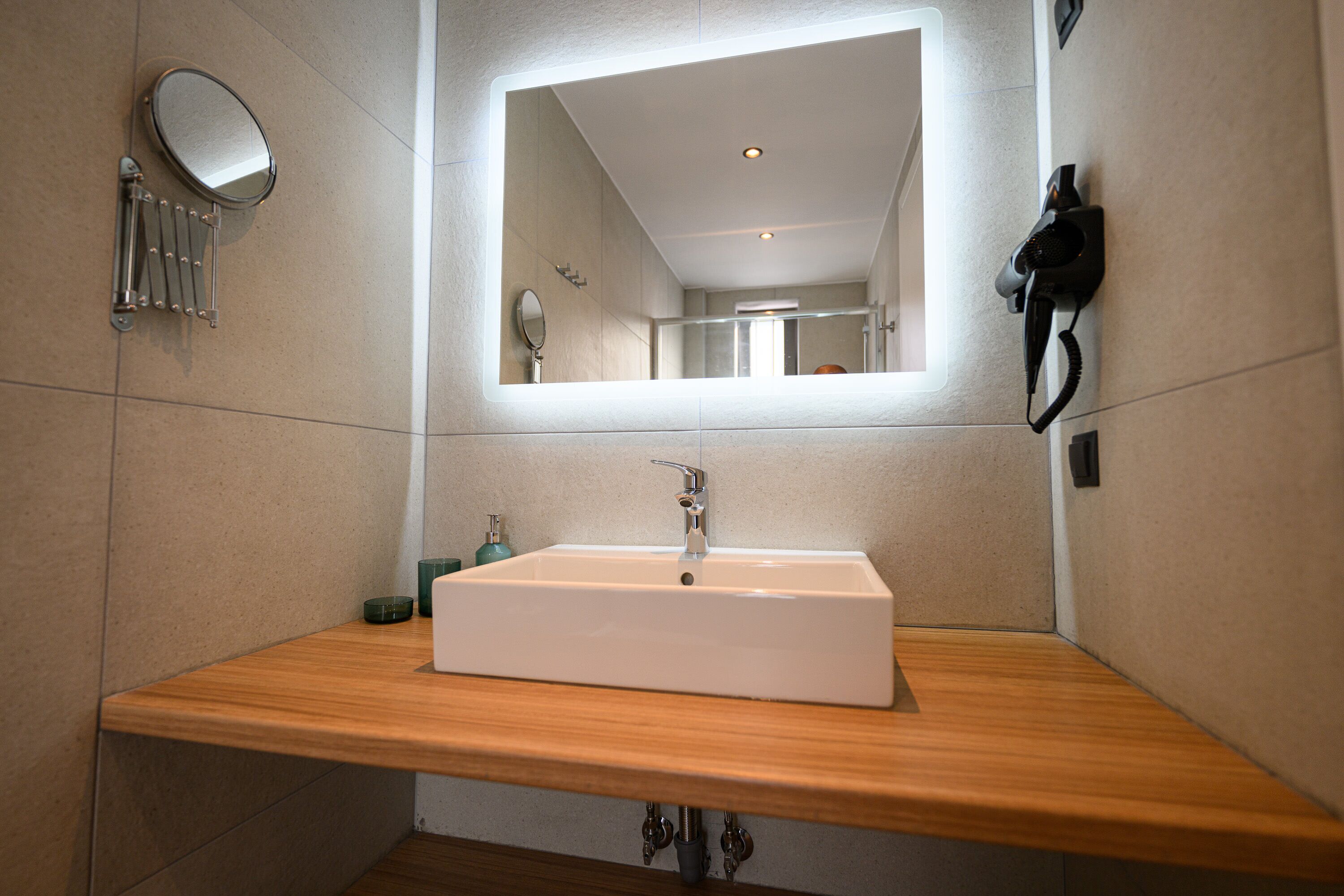 studio suite, sea view (6, duplex loft with balcony) | bathroom | shower, hair dryer, towels, soap