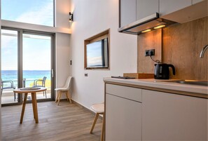 Studio Suite, Sea View (6, Duplex Loft with Balcony) | Private kitchen | Mini-fridge, stovetop, electric kettle, cookware/dishes/utensils