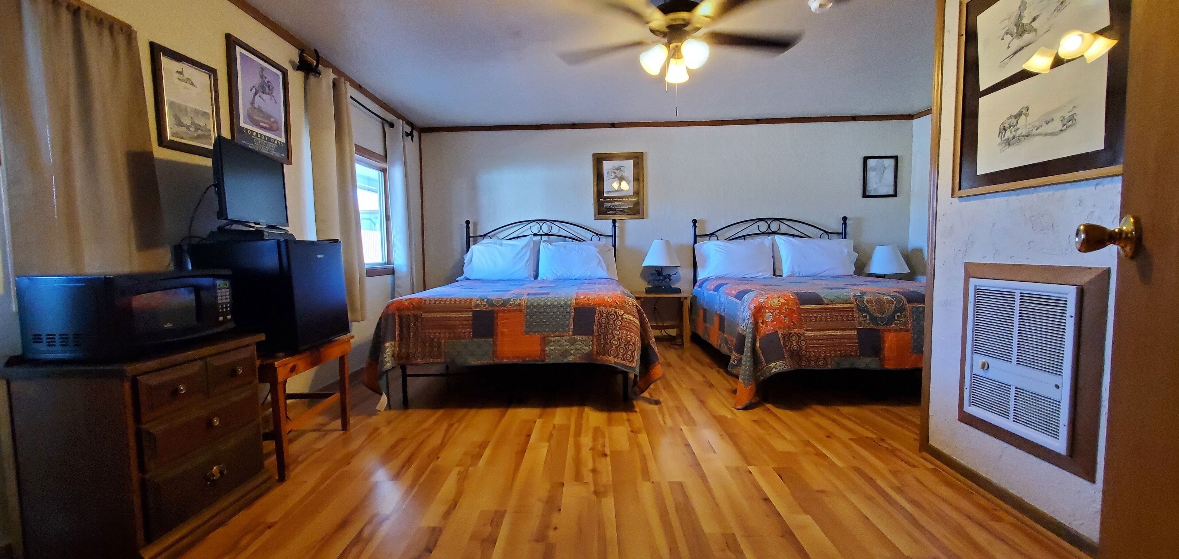 Standard Room, 2 Queen Beds | Desk, free WiFi, bed sheets