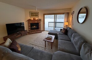 TV, fireplace, DVD player, video library