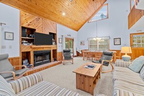 TV, DVD player, books, video library