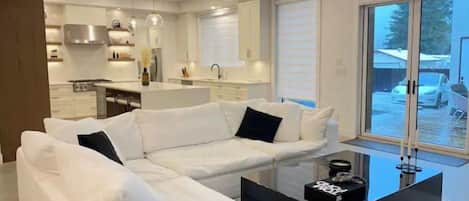 Smart TV, fireplace, video games, stereo