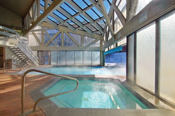 Indoor pool, a heated pool - Silver King Condo - Walk to Lifts @ PCMR - Pool Access! (Park City)