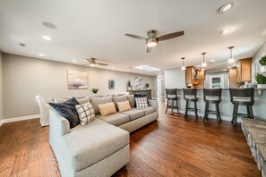 Smart TV, fireplace, video games