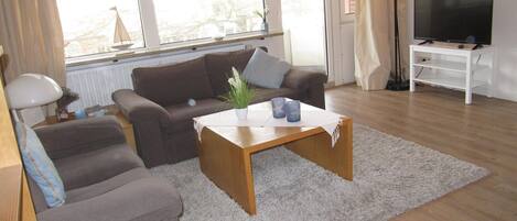 TV, DVD player, stereo