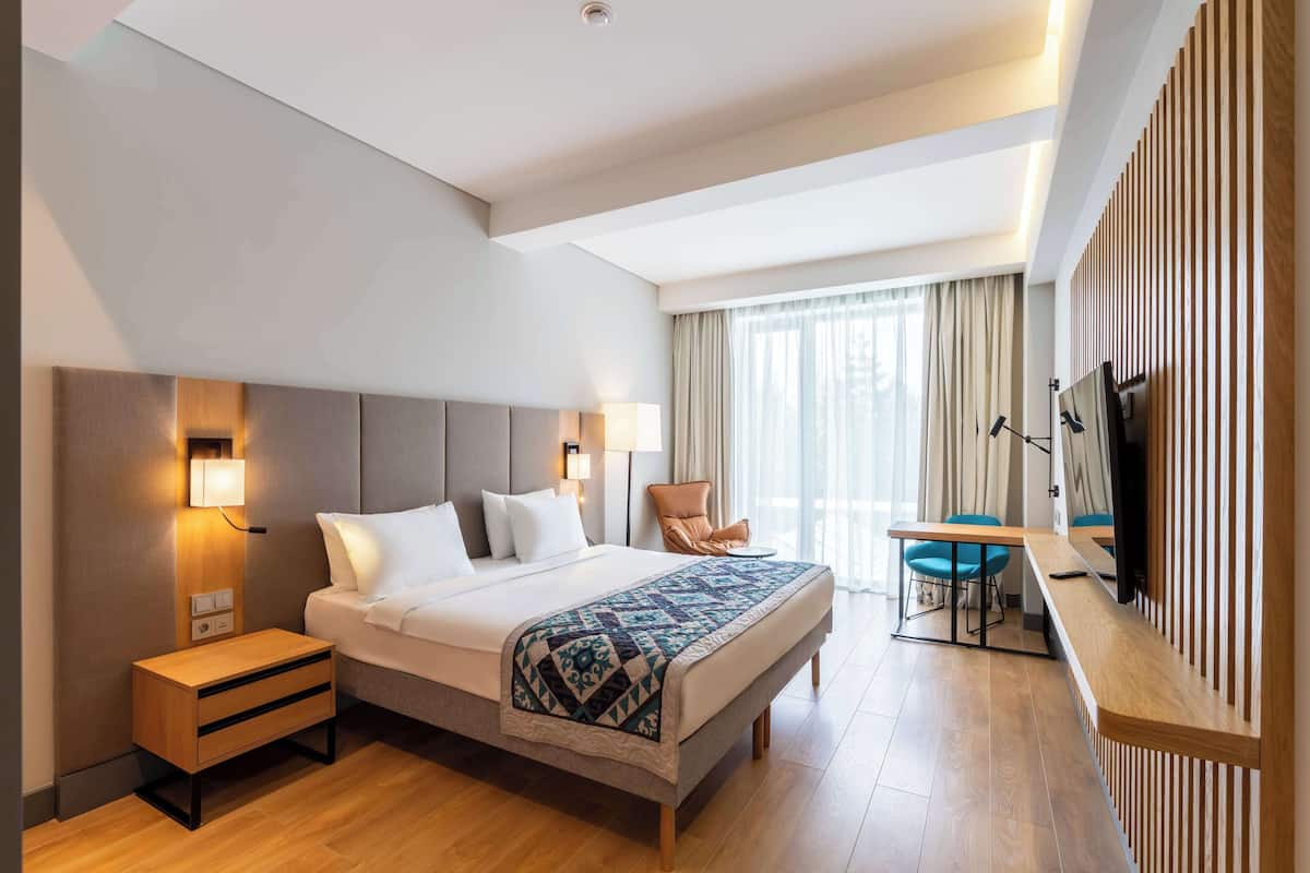 Hypo-allergenic bedding, laptop workspace, soundproofing, free WiFi