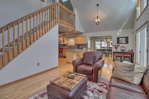 TV, fireplace - Deck, Pool, Trails Access: Pocono Family Home! (Albrightsville)