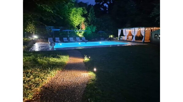 Outdoor pool, a heated pool