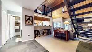 Condo, 1 Bedroom | Private kitchen | Fridge, oven, coffee/tea maker, toaster - Snowcreek I 28, Light and Bright Corner Condo with Mountain Views and Fireplace by RedAwning (Mammoth Lakes)