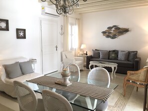 Smart TV, DVD player, books