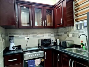 Apartment | Private kitchen | Fridge, microwave, oven, stovetop - Spacious, Quiet & Cozy- Close to Highway-parking (Adenta)