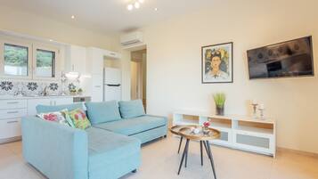 Villa, 3 Bedrooms, Private Pool | Living area | 50-inch flat-screen TV with cable channels, TV