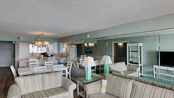 Condo, Multiple Beds, Balcony, Ocean View | Living area | 40-inch TV with cable channels