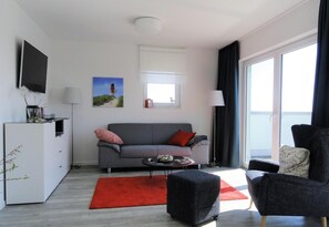 Tv, eldstad och en stereo