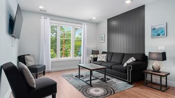 Flat-screen TV, streaming services, offices