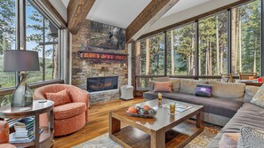 Televisión, chimenea y videojuegos 