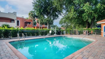 Outdoor pool, open 8:30 AM to 8:30 PM, pool umbrellas, sun loungers