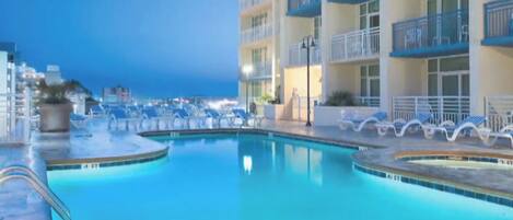 Outdoor pool, a heated pool