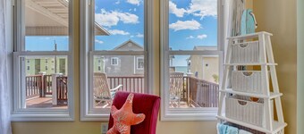 40 STEPS to the beach. 4bdrm home, dog friendly, decks, ocean views