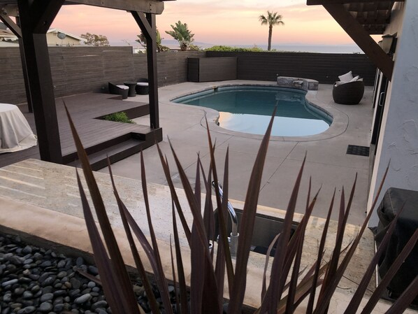 Outdoor pool, a heated pool