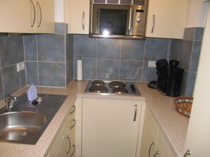 Kühlschrank, Mikrowelle, Herdplatte, Geschirrspüler