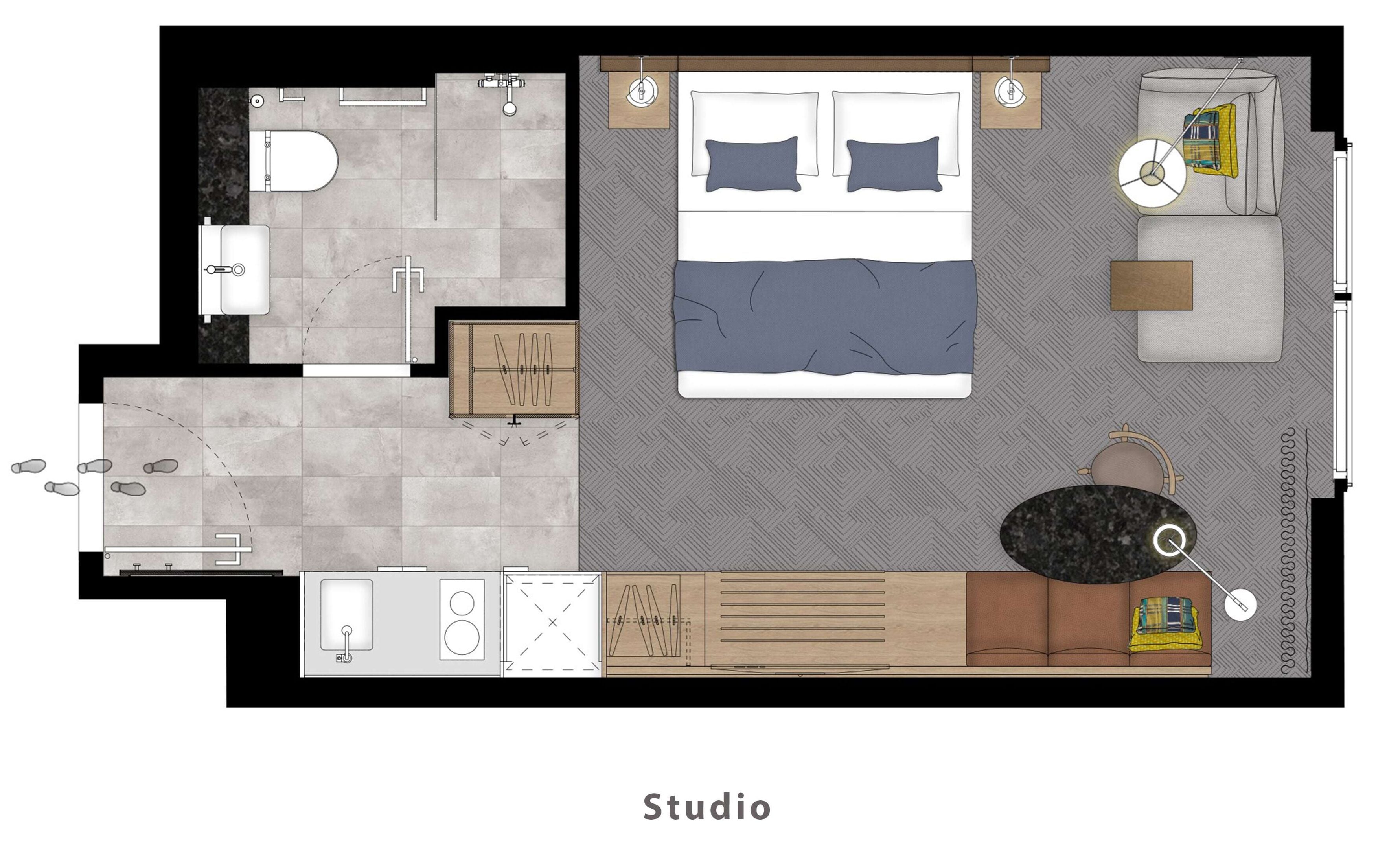 ألحفة محشوة بالريش وخزنة داخل الغرفة ومكتب ومساحة عمل للكمبيوتر المحمول