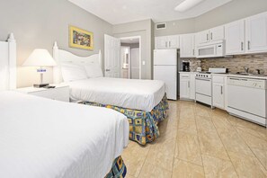 3 bedrooms, desk, iron/ironing board, travel crib