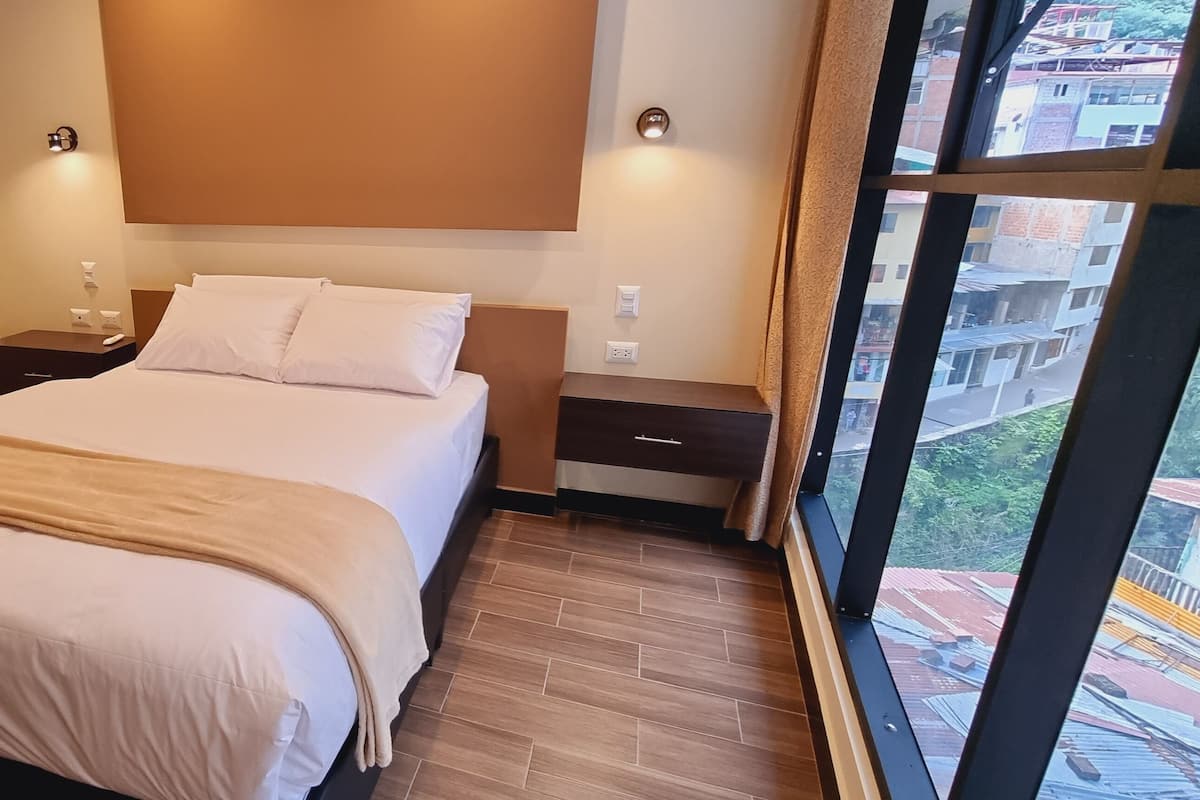 Panoramic Double Room, 1 Queen Bed, Ensuite, Mountain View | Down duvets, pillow-top beds, desk, laptop workspace