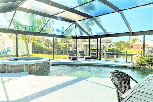 Pine Island Beach House! *Gulf Access, Heated Pool, Hot Tub & Boat Dock*
