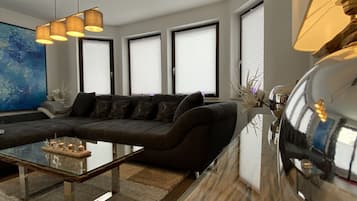 Smart-TV, Videospiele, Musikbibliothek, Stereoanlage