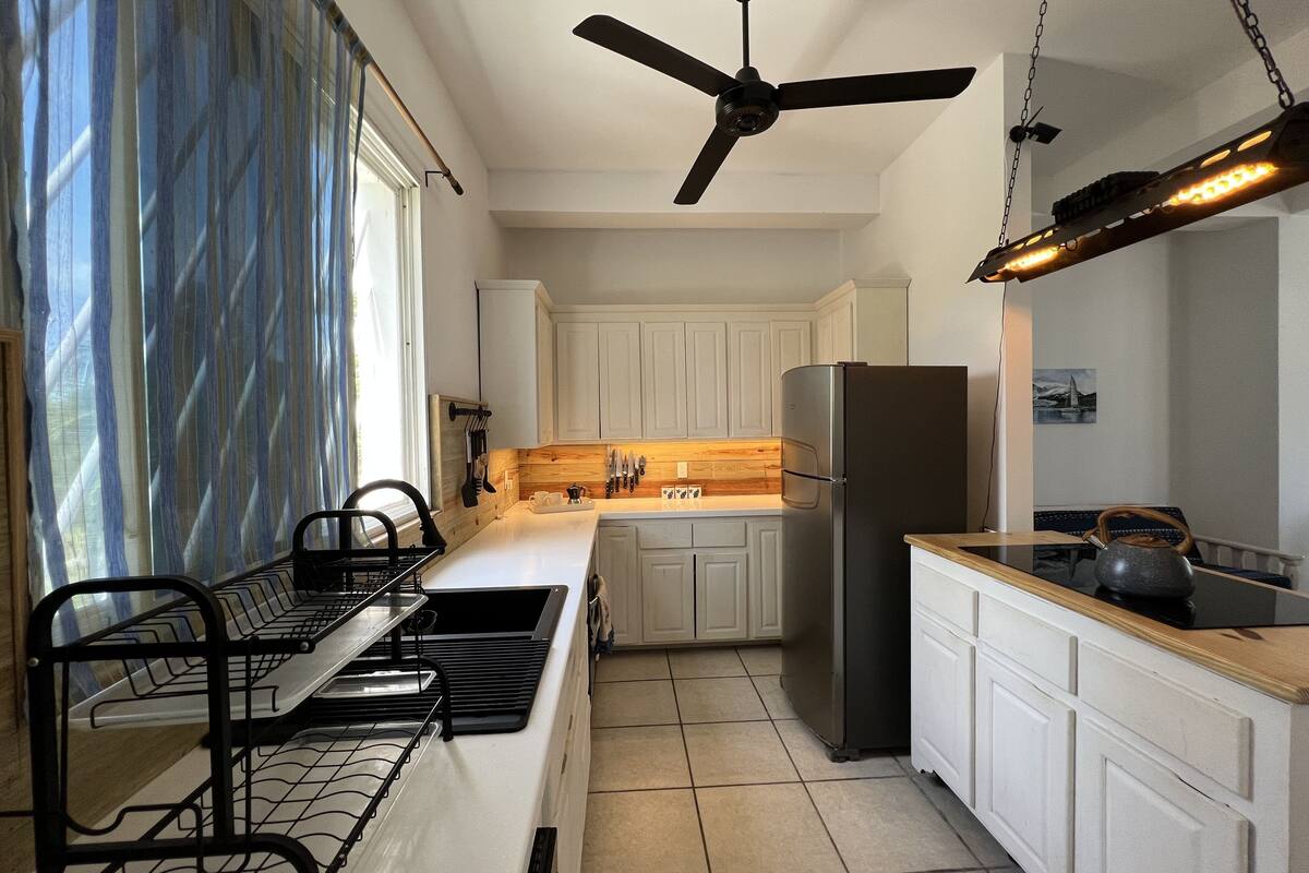 blue hole, deluxe apartment | private kitchen | fridge, freezer