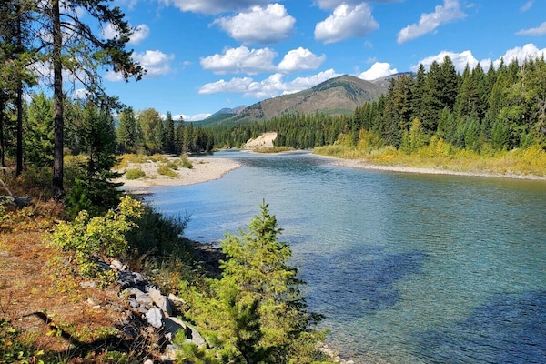 View up river from the deck