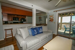 Living area - IT'S A SHORE THING ☀️3BR Oceanfront Condo in Duck w/Community Pool☀️ (Duck)