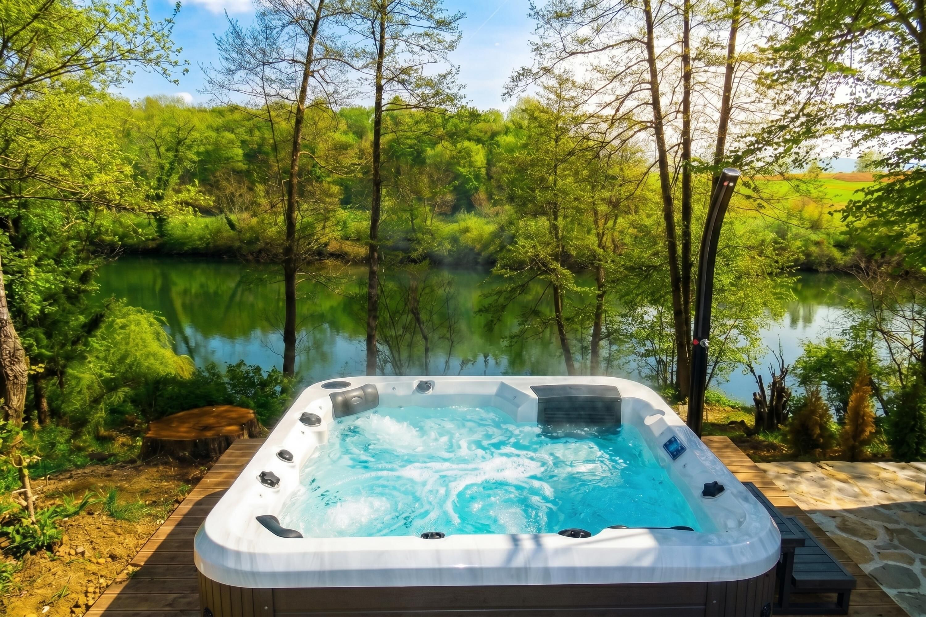 Outdoor spa tub