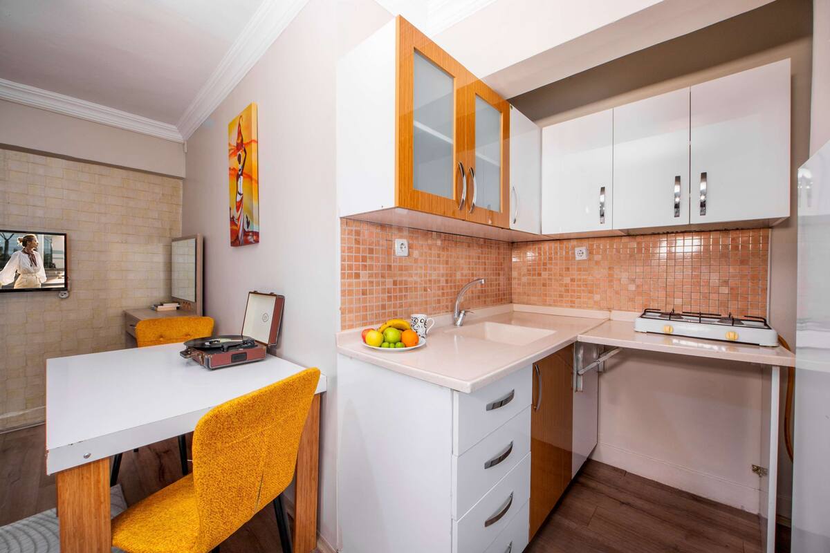 comfort apartment | private kitchen | mini-fridge, stovetop, rice cooker, griddle