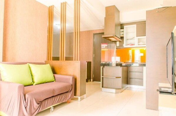Room | Living area | TV - Homey And Combine Unit 3Br Apartment The Boutique Kemayoran (Jakarta)